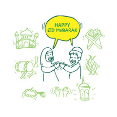 Happy eid mubarak greeting card.