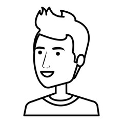 young man avatar character vector illustration design