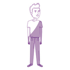 young man avatar character vector illustration design