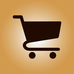 Flat icon of shopping chart. Add a product to the cart.