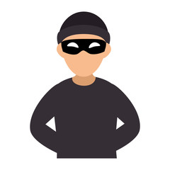 thief avatar character icon vector illustration design