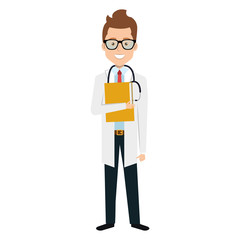 Male doctor with stethoscope avatar character vector illustration design