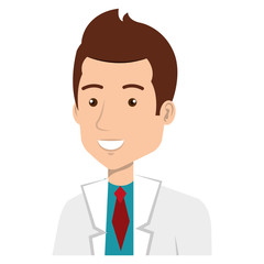 Male doctor avatar character vector illustration design