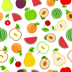 Fototapeta na wymiar Vector Seamless pattern from fruits
