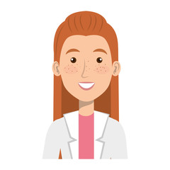 female doctor avatar character vector illustration design