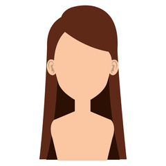 young woman shirtless avatar character vector illustration design