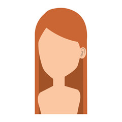 young woman shirtless avatar character vector illustration design