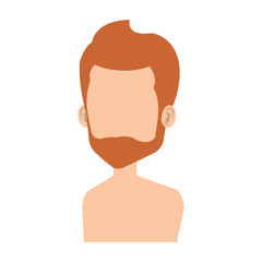 young man shirtless avatar character vector illustration design