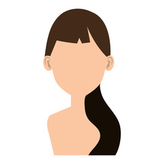 young woman shirtless avatar character vector illustration design
