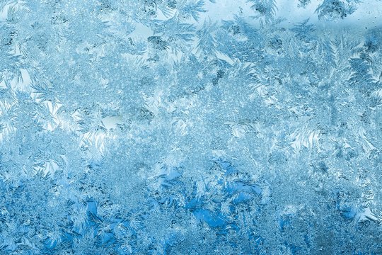 Frosty Glass Ice Background, Natural Pattern. Winter Abstract Backdrop