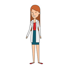 female doctor avatar character vector illustration design