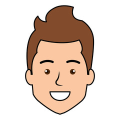 young man head avatar vector illustration design