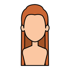 young woman shirtless avatar character vector illustration design