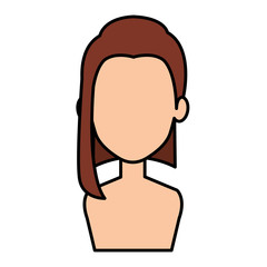 young woman shirtless avatar character vector illustration design