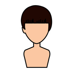 young man shirtless avatar character vector illustration design