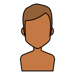 young man shirtless avatar character vector illustration design