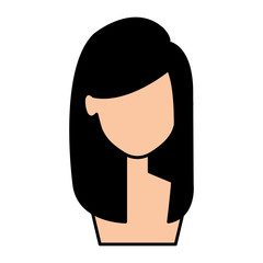 young woman shirtless avatar character vector illustration design