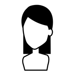 young woman shirtless avatar character vector illustration design