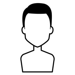 young man shirtless avatar character vector illustration design