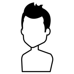 young man shirtless avatar character vector illustration design