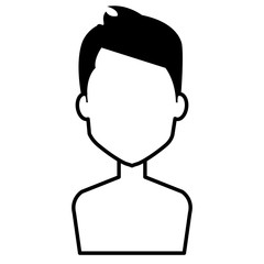 young man shirtless avatar character vector illustration design