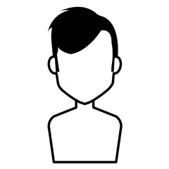 young man shirtless avatar character vector illustration design