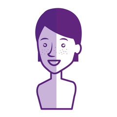 young woman shirtless avatar character vector illustration design