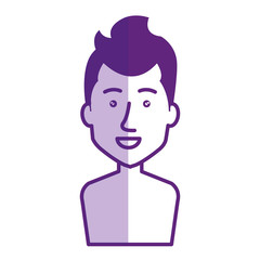 young man shirtless avatar character vector illustration design