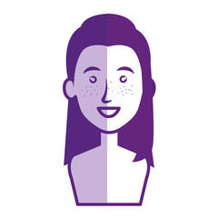 young woman shirtless avatar character vector illustration design