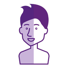 young man shirtless avatar character vector illustration design