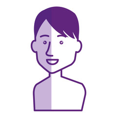 young man shirtless avatar character vector illustration design