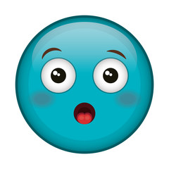 worried face emoticon kawaii character vector illustration design