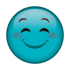 happy face emoticon kawaii character vector illustration design