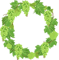 a wreath of grapes