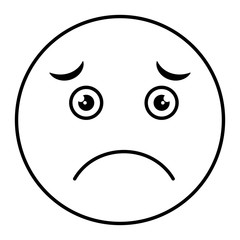 sad face emoticon kawaii character vector illustration design