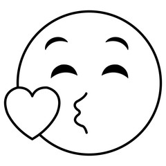 Fototapeta premium in love face emoticon kawaii character vector illustration design