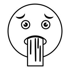 sick face emoticon kawaii character vector illustration design