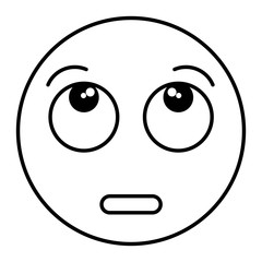 confused face emoticon kawaii character vector illustration design