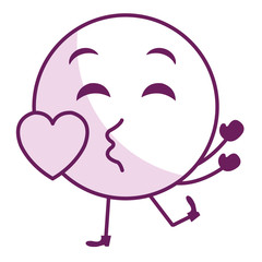 in love face emoticon kawaii character vector illustration design