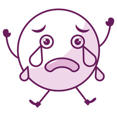 crying face emoticon kawaii character vector illustration design
