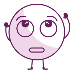 confused face emoticon kawaii character vector illustration design