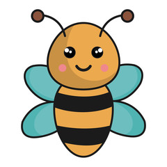 cute and tender bee kawaii style vector illustration design