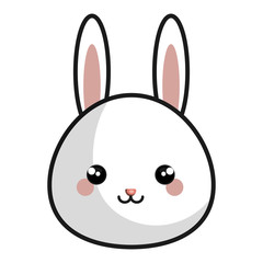cute and tender rabbit kawaii style vector illustration design