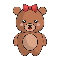 Plakat cute and tender female bear kawaii style vector illustration design