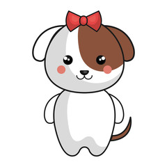 cute and tender female dog kawaii style vector illustration design