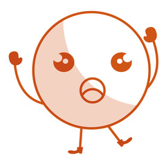 cute face emoticon kawaii character vector illustration design