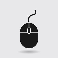 Icon of mouse.So, click the mouse. Flat design style.