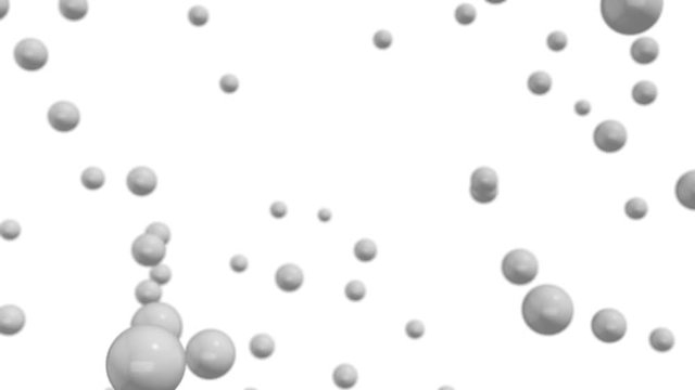 Abstract 3d spheres animation on white background 