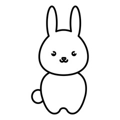 cute and tender rabbit kawaii style vector illustration design