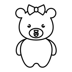 cute and tender bear female kawaii style vector illustration design